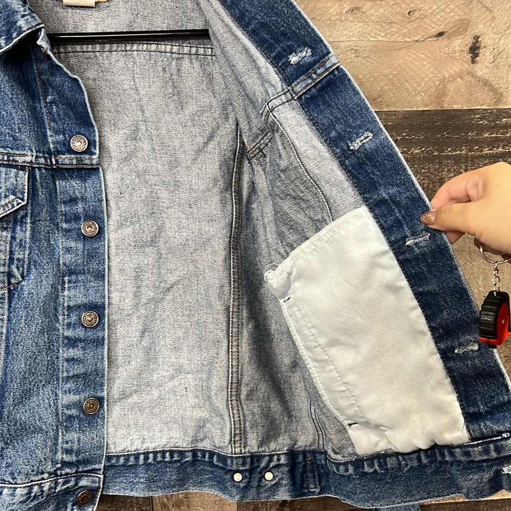 GAP PIONEER 80s Vintage Jean Denim Jacket, Four Pockets, Men's Size 42 - Picture 8 of 9